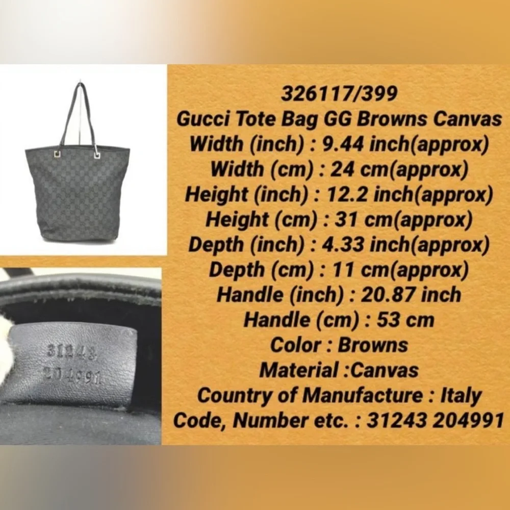 Gucci Gray Monogram Tote Bag